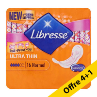 Offre : 5x Libresse Ultra Thin serviettes hygiéniques normales (16 pièces) SLI00046