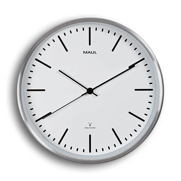 Maul Fly horloge murale radiocommandée en aluminium avec cadran blanc (Ø 30,5 cm) - gris argenté 9063402 402517 - 4