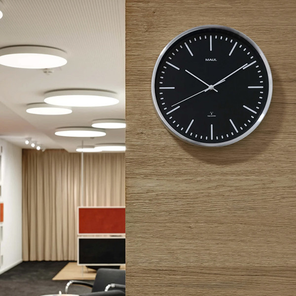 Maul Fly horloge murale radiocommandée en aluminium avec cadran noir (Ø 30,5 cm) - gris argenté 9063490 402518 - 5