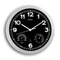 Maul MAULdrive horloge murale radiocommandée en plastique avec cadran noir (Ø 30 cm) - gris 9059095 402495