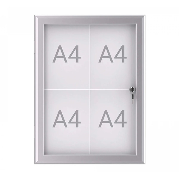 Maul MAULexcite vitrine pour extérieur/intérieur 4 x A4 aluminium 6653408 402388 - 1