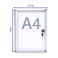 Maul MAULextraslim vitrine pour intérieur 1 x A4 aluminium 6820108 402391