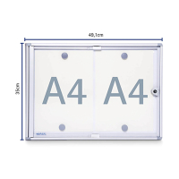 Maul MAULextraslim vitrine pour intérieur 2 x A4 aluminium 6820208 402392