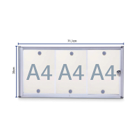 Maul MAULextraslim vitrine pour intérieur 3 x A4 aluminium 6820308 402393