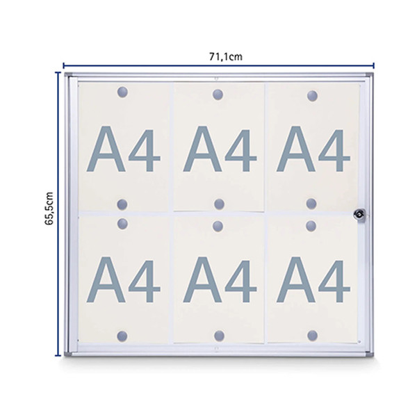 Maul MAULextraslim vitrine pour intérieur 6 x A4 aluminium 6820608 402395 - 1