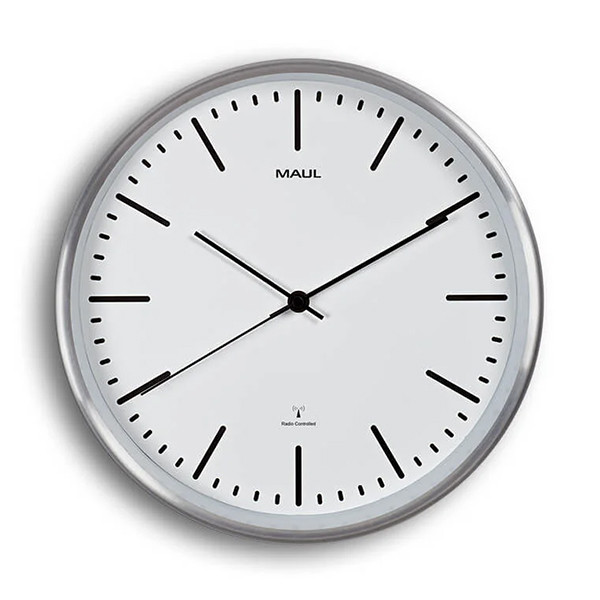 Maul MAULfly horloge murale radiocommandée en aluminium avec cadran blanc (Ø 30,5 cm) - gris argenté 9063402 402517 - 4