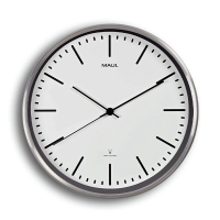Maul MAULfly horloge murale radiocommandée en aluminium avec cadran blanc (Ø 30,5 cm) - gris argenté 9063402 402517
