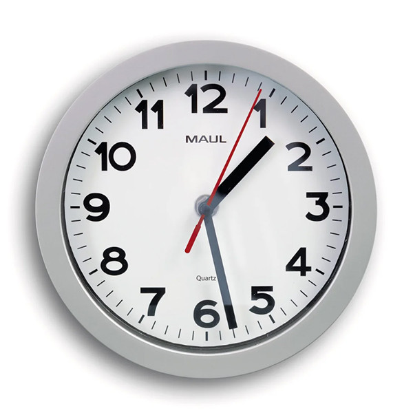 Maul MAULstep horloge murale en plastique avec cadran blanc (Ø 20 cm) - gris 9052995 402496 - 1