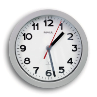Maul MAULstep horloge murale radiocommandée en plastique avec cadran blanc (Ø 20 cm) - gris 9052895 402498