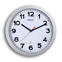 Maul MAULstep horloge murale radiocommandée en plastique avec cadran blanc (Ø 30 cm) - gris 9053095 402497