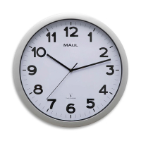 Maul MAULstep horloge murale radiocommandée en plastique avec cadran blanc (Ø 40 cm) - gris 9054095 402494