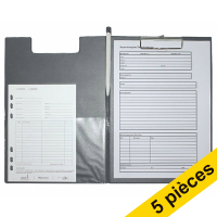 Offre : 5x Maul porte-bloc avec rabat A4 format portrait - argent