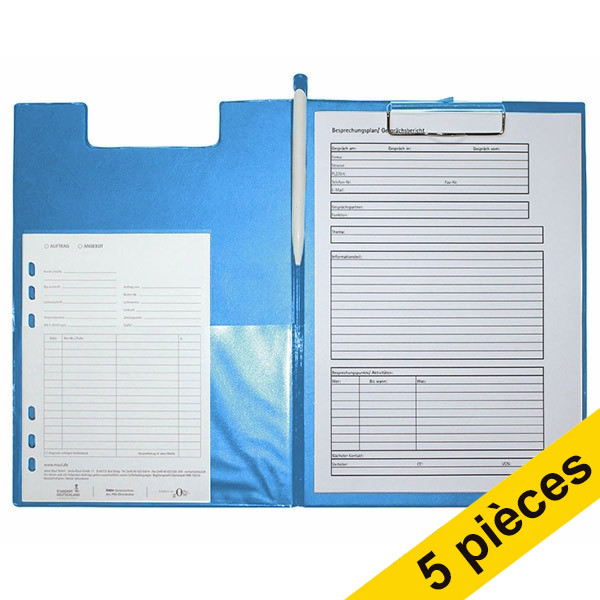 Offre : 5x Maul porte-bloc avec rabat A4 format portrait - bleu clair 402469 - 1