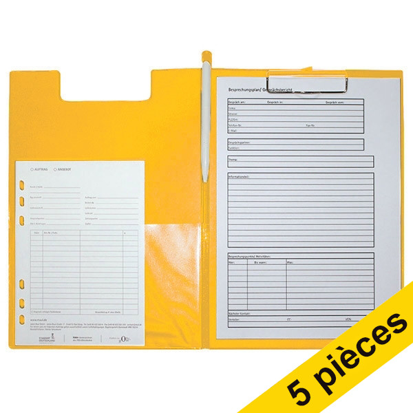 Offre : 5x Maul porte-bloc avec rabat A4 format portrait - orange 402472 - 1