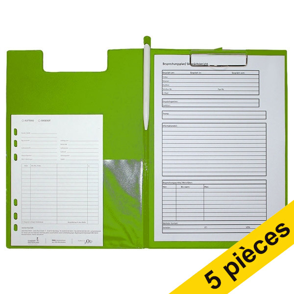 Offre : 5x Maul porte-bloc avec rabat A4 format portrait - vert clair 402473 - 1