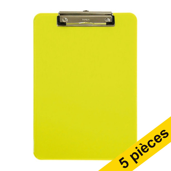 Offre : 5x Maul porte-bloc néon A4 vertical - jaune transparent 402452 - 1