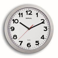 Maul Step horloge murale avec cadran blanc (Ø 30 cm) - argent 354873