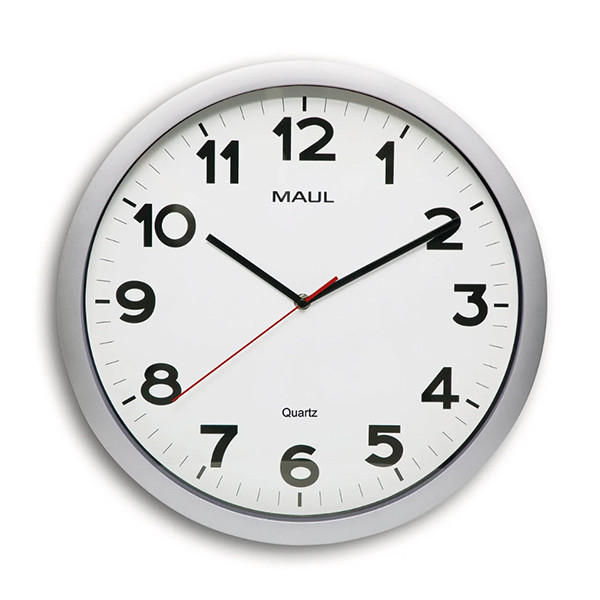 Maul Step horloge murale en plastique avec cadran blanc (Ø 40 cm) - gris 9054195 402499 - 1