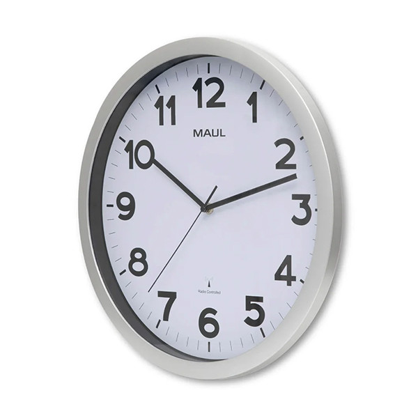 Maul Step horloge murale radiocommandée en plastique avec cadran blanc (Ø 40 cm) - gris 9054095 402494 - 2