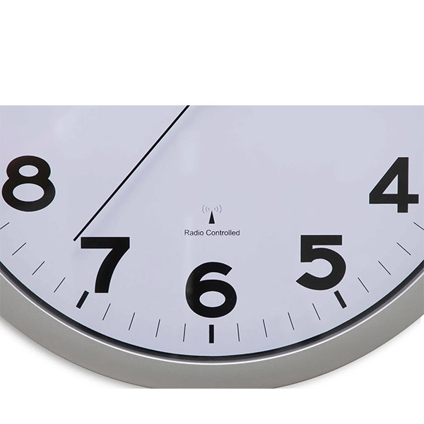 Maul Step horloge murale radiocommandée en plastique avec cadran blanc (Ø 40 cm) - gris 9054095 402494 - 3