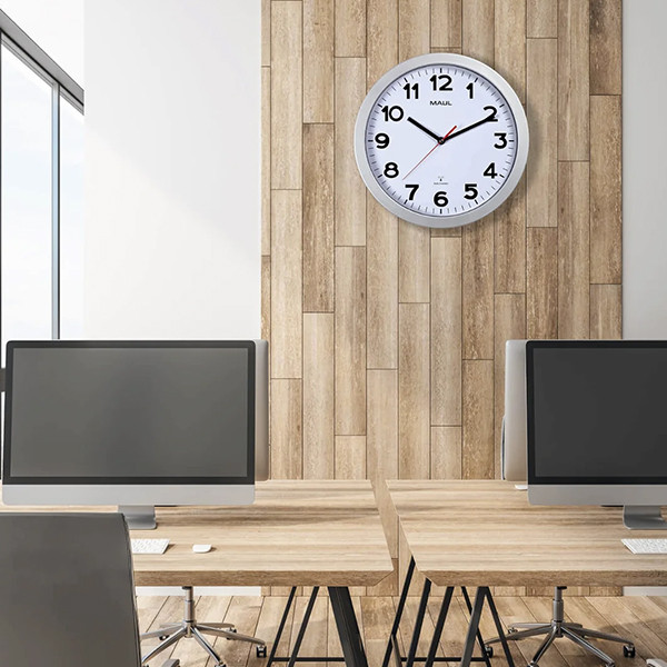 Maul Step horloge murale radiocommandée en plastique avec cadran blanc (Ø 40 cm) - gris 9054095 402494 - 5