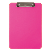 Maul porte-bloc A4 vertical en plastique - rose fluo transparent 2340621 402342