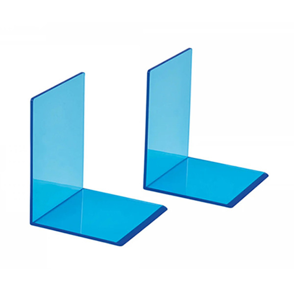 Maul serre-livres acrylique 10 x 10 x 13 cm (2 pièces) - bleu fluo transparent 3513631 402341 - 2