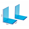 Maul serre-livres acrylique 10 x 10 x 13 cm (2 pièces) - bleu fluo transparent 3513631 402341 - 3