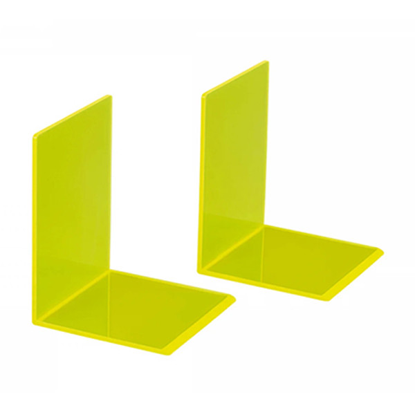 Maul serre-livres acrylique 10 x 10 x 13 cm (2 pièces) - jaune fluo transparent 3513611 402339 - 2