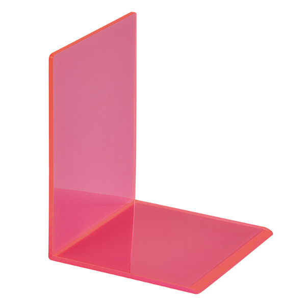 Maul serre-livres acrylique 10 x 10 x 13 cm (2 pièces) - rose fluo transparent 3513621 402340 - 1