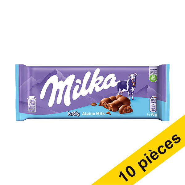 Offre : 10x Milka Bubbly barre de chocolat 90 grammes 137189 - 1