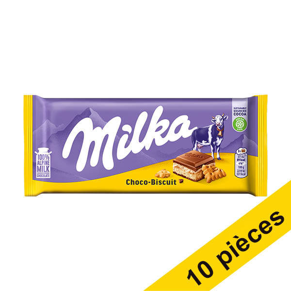Offre : 10x  Milka Choco-Biscuit barre de chocolat 100 grammes 137193 - 1