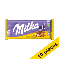 Offre : 10x  Milka Choco-Biscuit barre de chocolat 100 grammes