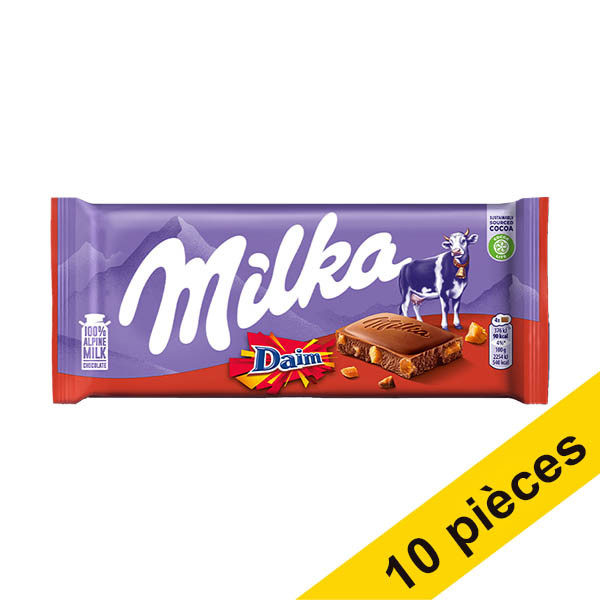 Offre : 10x  Milka Daim barre de chocolat 100 grammes 137197 - 1