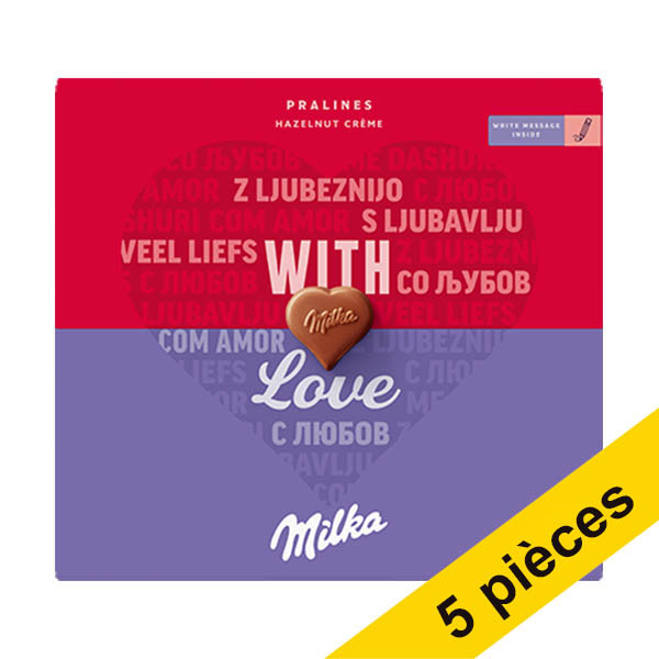Offre : 5x Milka chocolats à la crème de noisette I Love Milka 110 grammes 137203 - 1