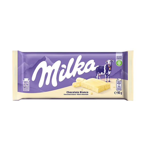 Milka barre de chocolat blanc 90 grammes 137200 - 1