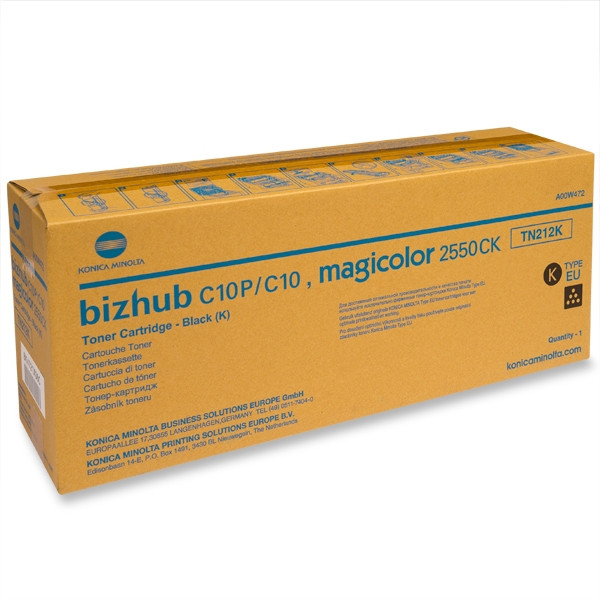 Minolta Konica Minolta TN-212K (en A00W472) toner (d'origine) - noir A00W472 072346 - 1