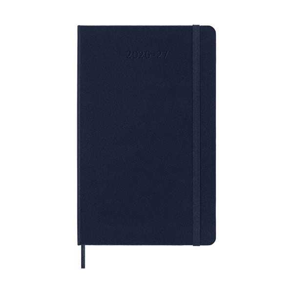 Moleskine Large agenda semainier 18 mois 2026-2027 à couverture rigide (ANGL) - bleu saphir 440039 - 1