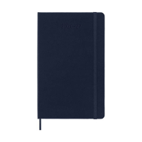 Moleskine Large agenda semainier 18 mois 2026-2027 à couverture rigide (ANGL) - bleu saphir 440039
