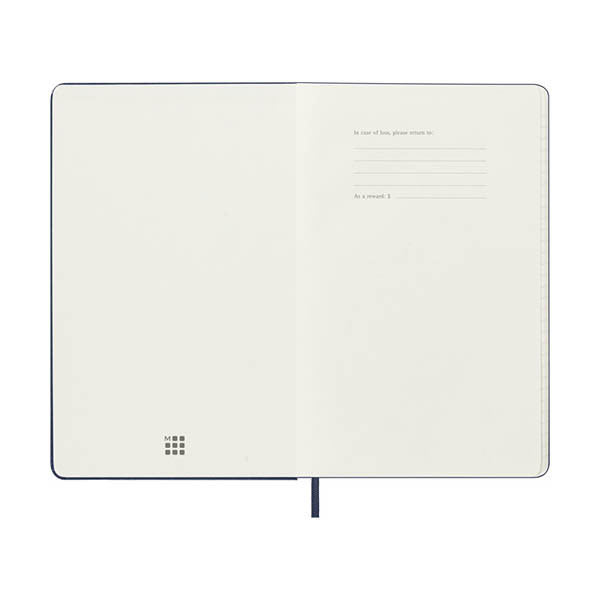 Moleskine Large agenda semainier 18 mois 2026-2027 à couverture rigide (ANGL) - bleu saphir 440039 - 2