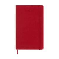 Moleskine Large agenda semainier 18 mois 2026-2027 à couverture rigide (ANGL) - rouge écarlate 440038