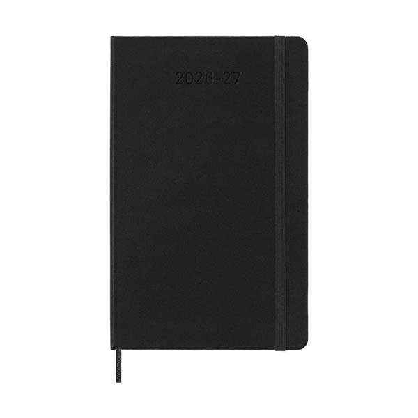 Moleskine Large agenda semainier 18 mois 2026-2027 à couverture rigide (format paysage) ANGL - noir 440045 - 1