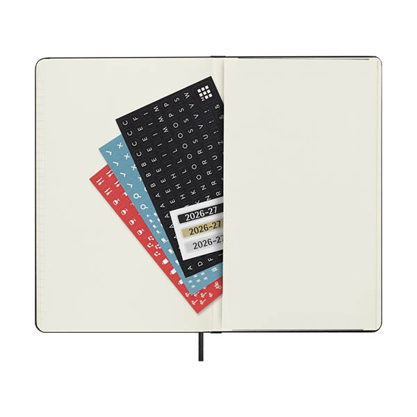 Moleskine Large agenda semainier 18 mois 2026-2027 à couverture rigide (format paysage) ANGL - noir 440045 - 5
