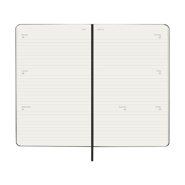Moleskine Large agenda semainier 18 mois 2026-2027 à couverture rigide (horizontal) ANGL - noir 440045 - 3