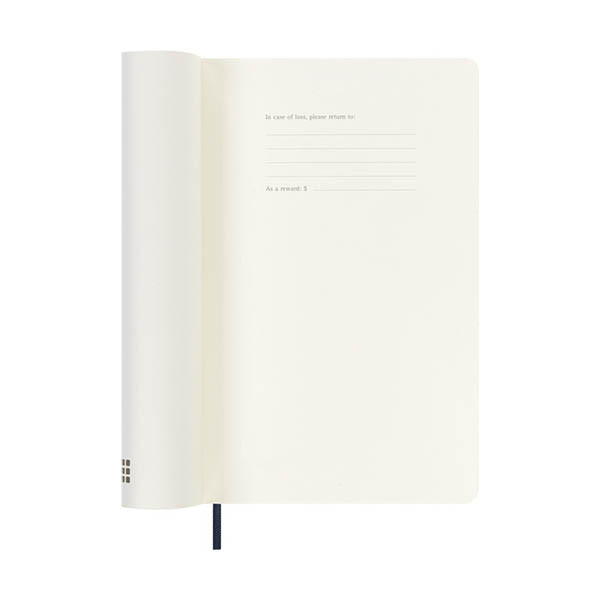 Moleskine Large agenda semainier 18 mois 2026-2027 à couverture souple (ANGL) - bleu saphir 440043 - 2