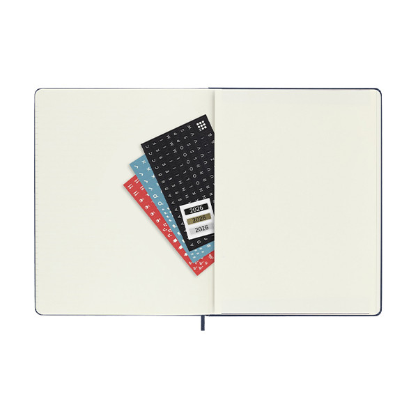 Moleskine XL 12 mois agenda semainier 2026 à couverture rigide (ANGL) - bleu saphir 262547 - 5