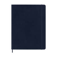 Moleskine XL 12 mois agenda semainier 2026 à couverture souple (ANGL) - bleu saphir 262549