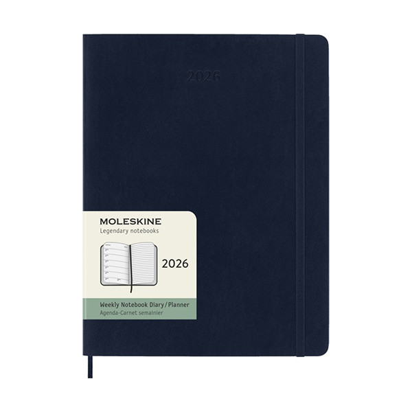 Moleskine XL 12 mois agenda semainier 2026 à couverture souple (ANGL) - bleu saphir 262549 - 7