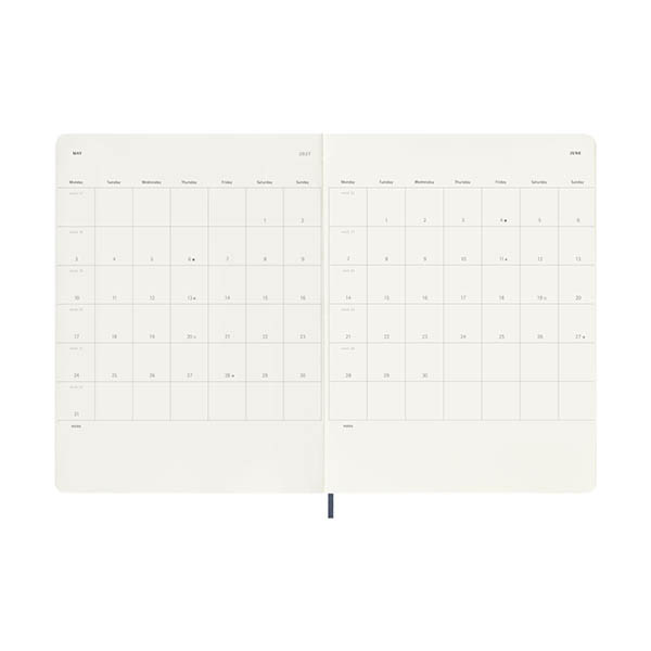 Moleskine XL agenda semainier 12 mois 2027, couverture souple (ANG) - bleu saphir 440049 - 4