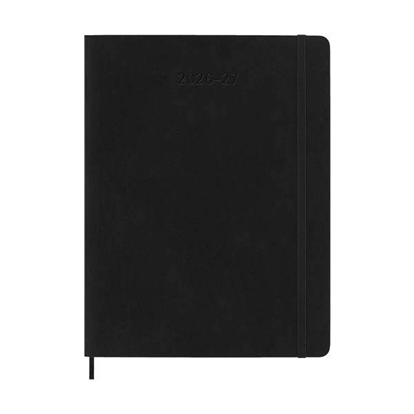 Moleskine XL agenda semainier 18 mois 2026-2027 à couverture souple (ANGL) - noir 440041 - 1